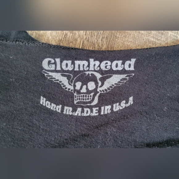 Y2K Glamhead Babydoll Tee Womens XL Black Green Graphic Ramones Print 100% Cotto - Picture 6 of 9